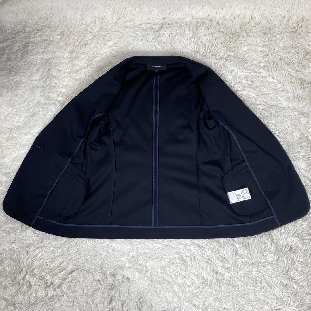 極美品　アンタイトル　セットアップスーツ　ウォッシャブル　ストレッチ　ネイビー