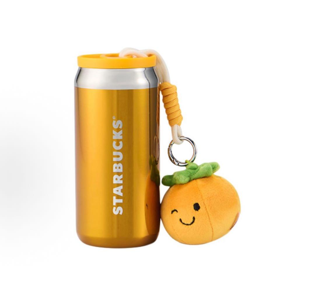 海外限定 Starbucks ステンレスボトル ゴールド 柿チャーム付き