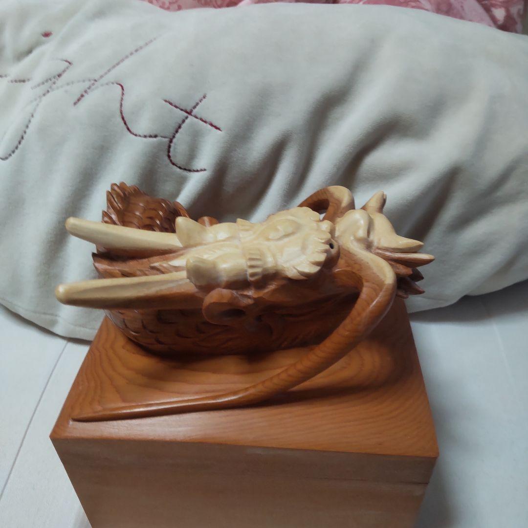 2月セール 飛騨高山 谷口彫刻一位一刀彫 龍箱箱