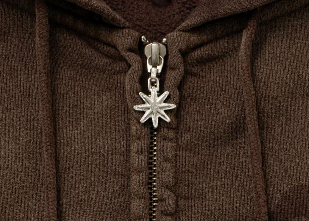 BoTT Washed Lucky Logo Zip Hoodie M 新品 茶