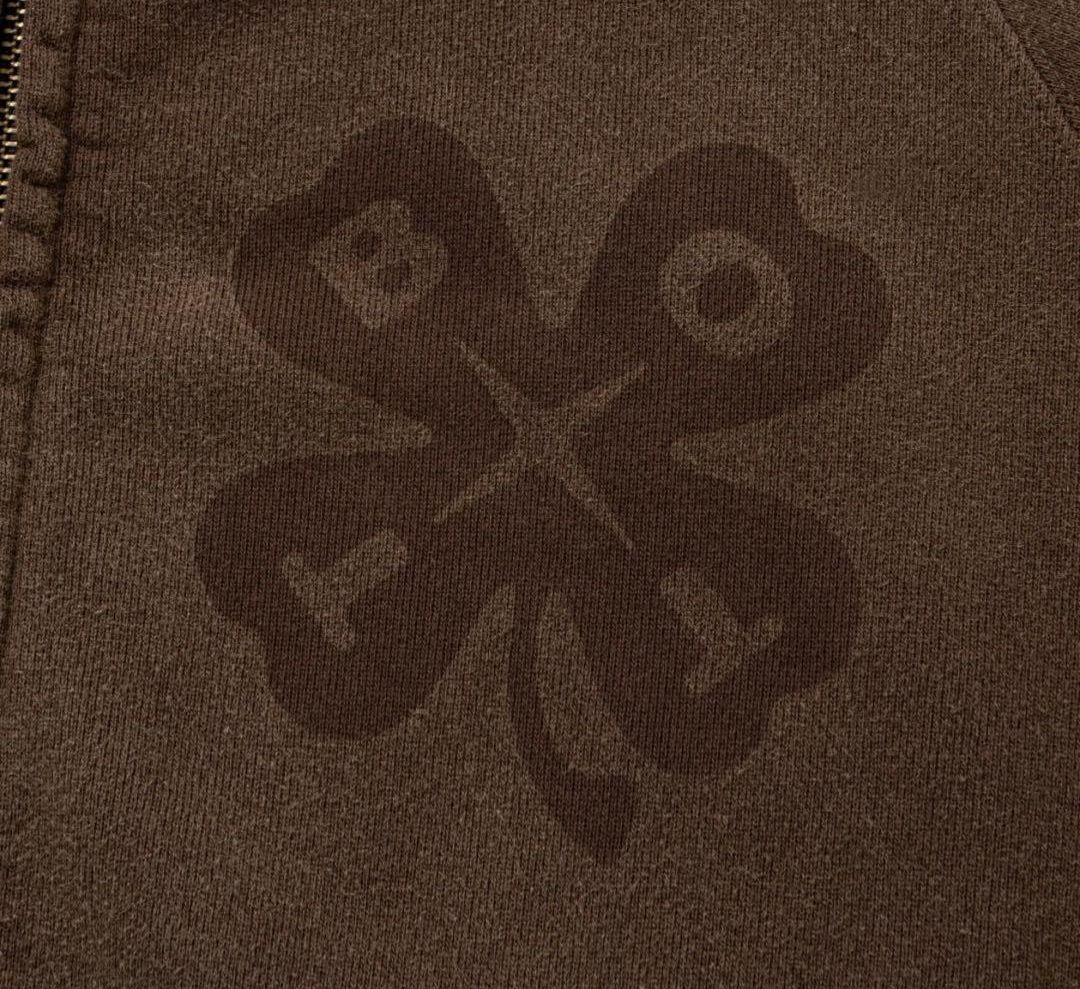 BoTT Washed Lucky Logo Zip Hoodie M 新品 茶