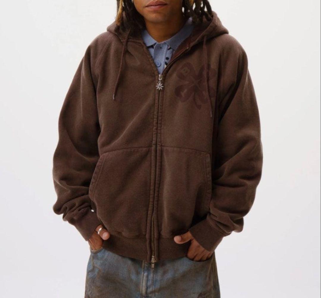 BoTT Washed Lucky Logo Zip Hoodie M 新品 茶