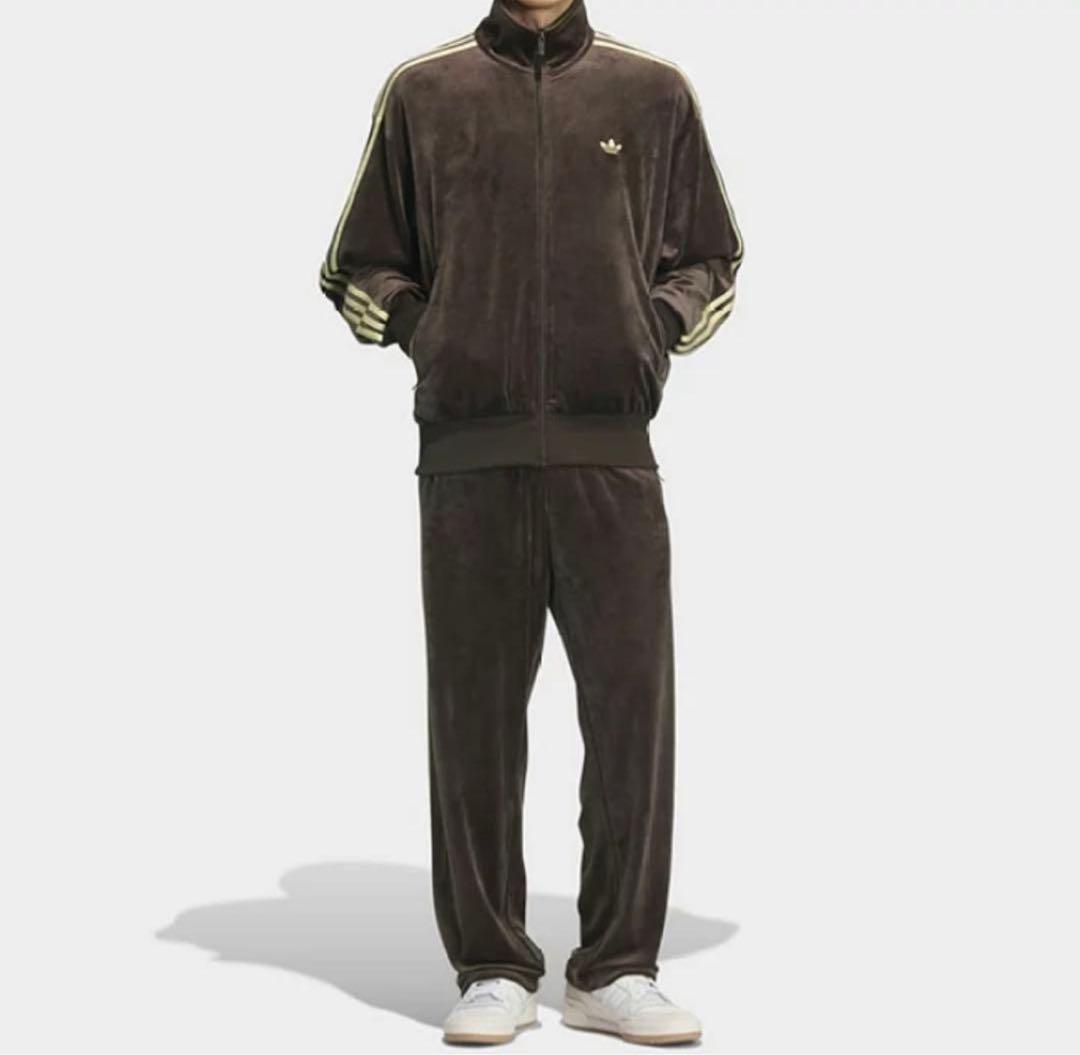 SALE✨【新品】adidas トラックトップ ベロア　XL ダークブラウン