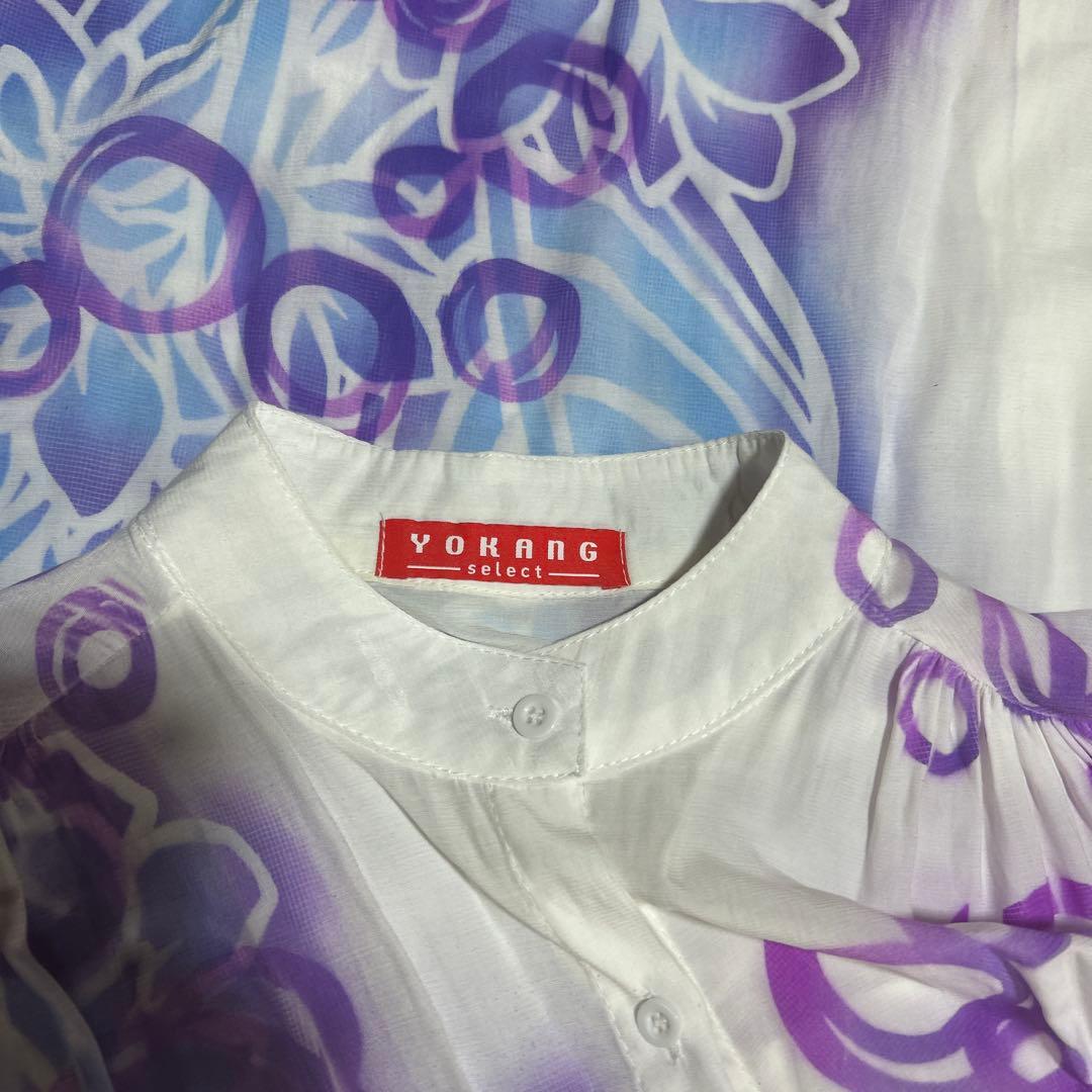 YOKANG柄ロングワンピース