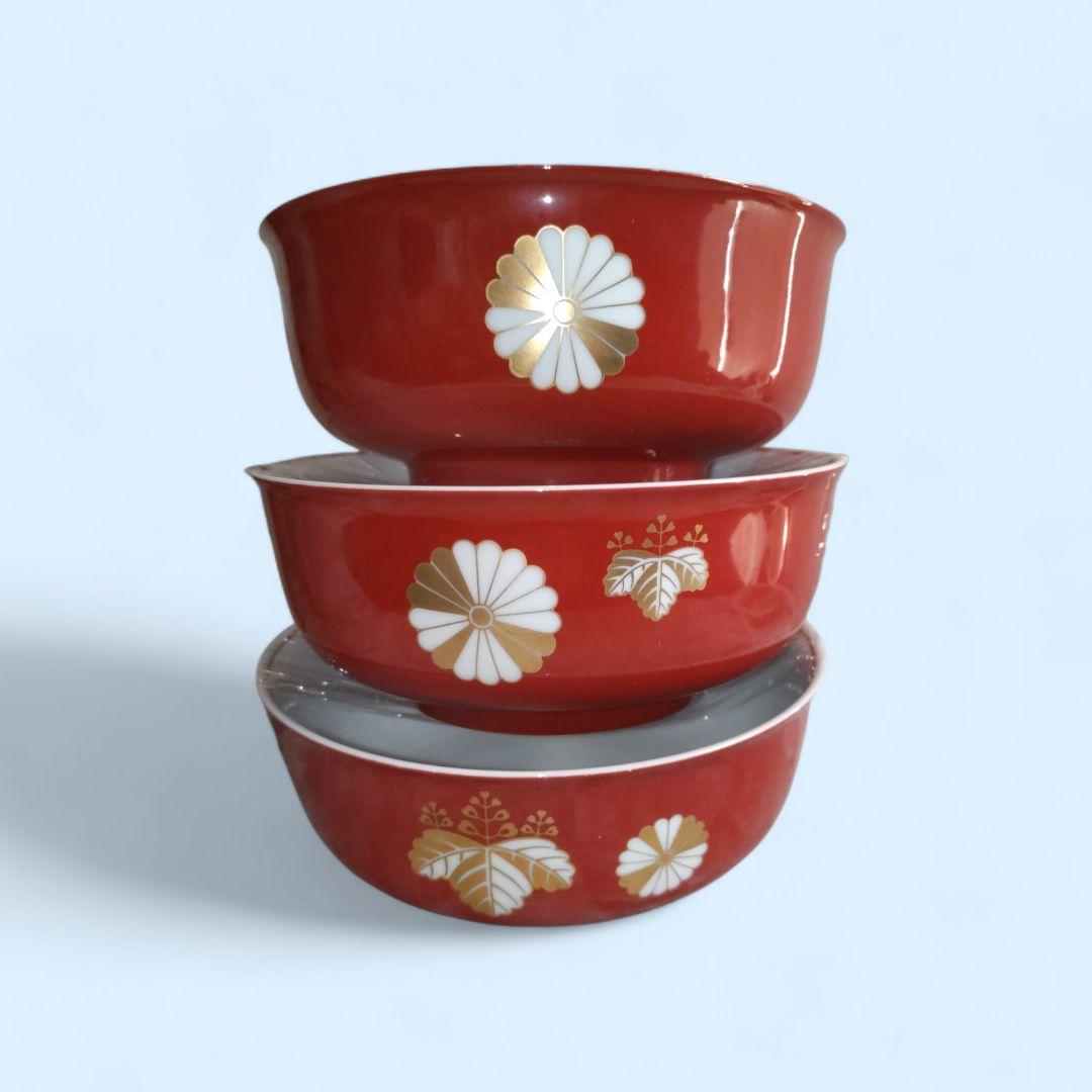 ノリタケ　若宮　　中鉢　桐紋章　朱　勲章記念品　レア　稀少