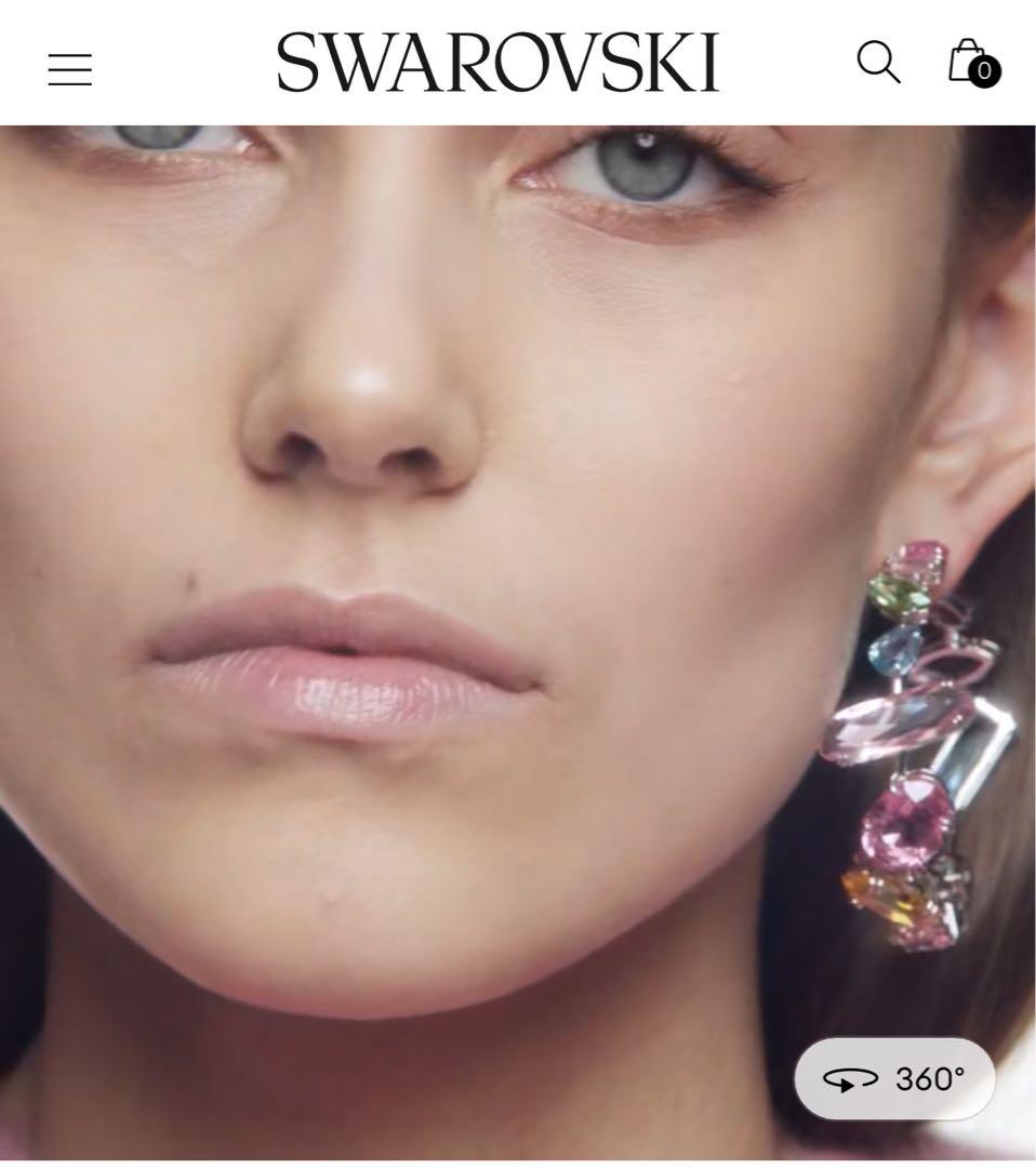 け*授様 スワロフスキー gema フープ　ピアス　マルチカラー