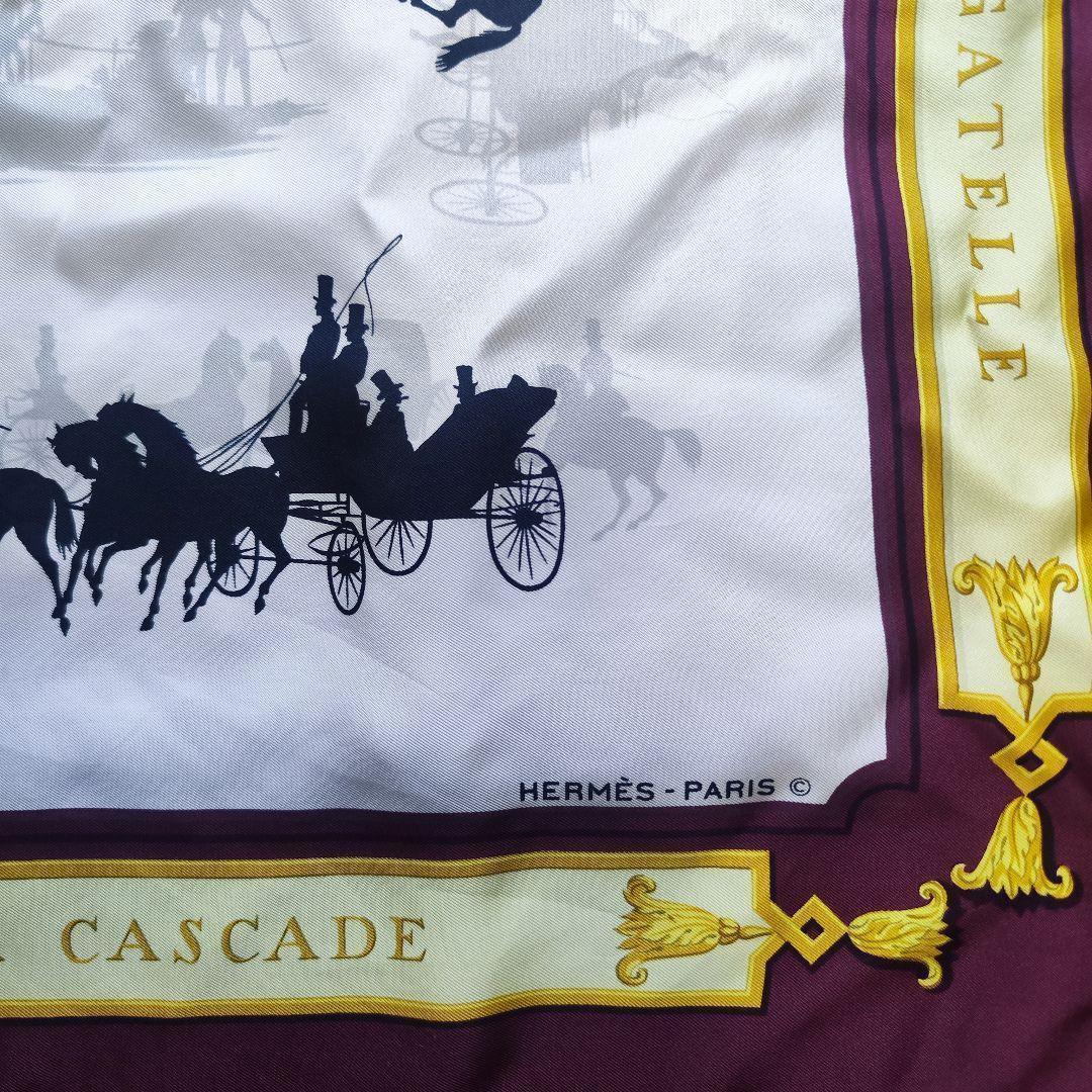 【美品】エルメスカレ90LeBoisdeBoulogneブローニュの森 ボルドー