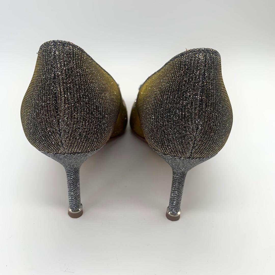使用少なめ マノロブラニク ハンギシ パンプス グリッター ビジュー 箱袋付き