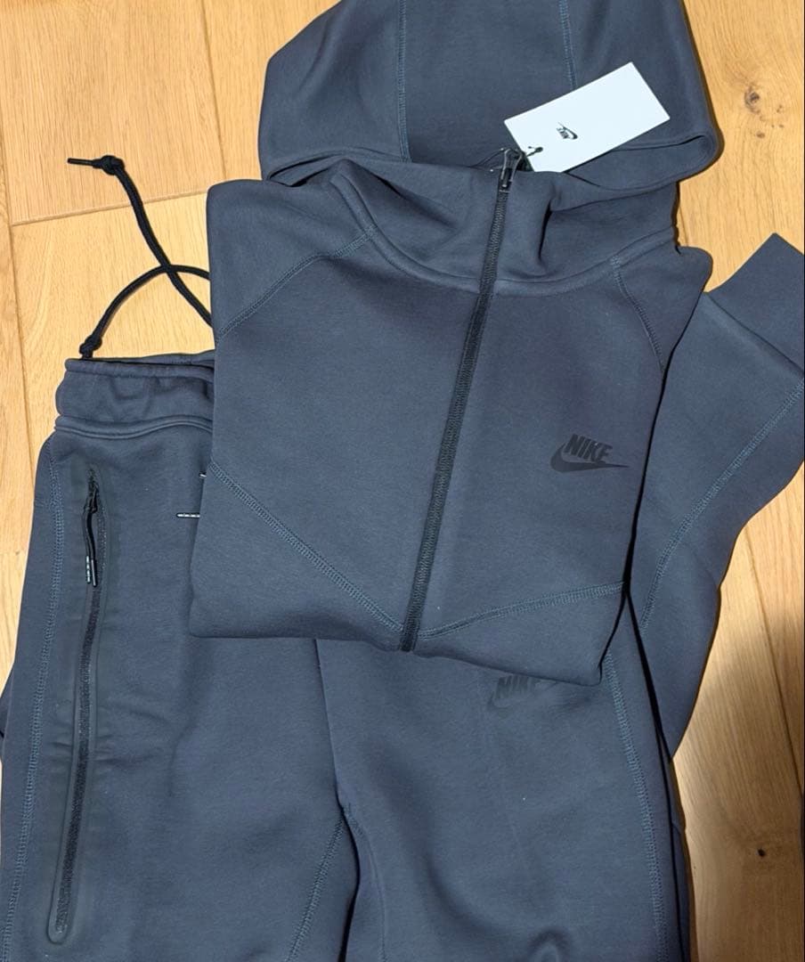 海外限定テックフリースジョガー•フーディセット ダークグレー