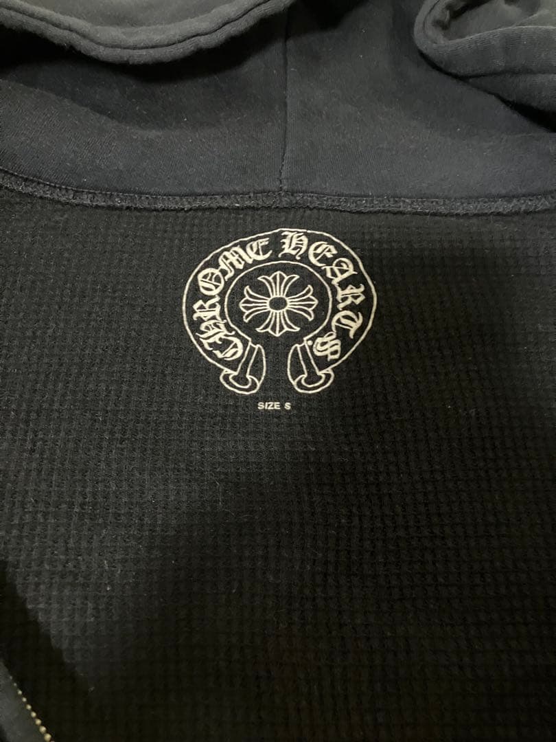 クロムハーツ　ダークネイビー　ゴールドプリント　サーマルパーカー