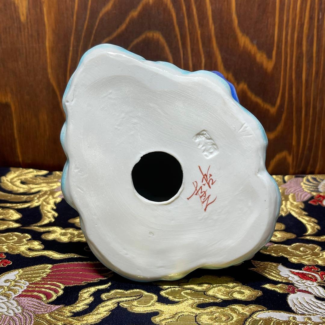 限定品【九谷焼 風神雷神】【願いが叶う】風神招き猫 作家:糠川孝之 /糠川清章