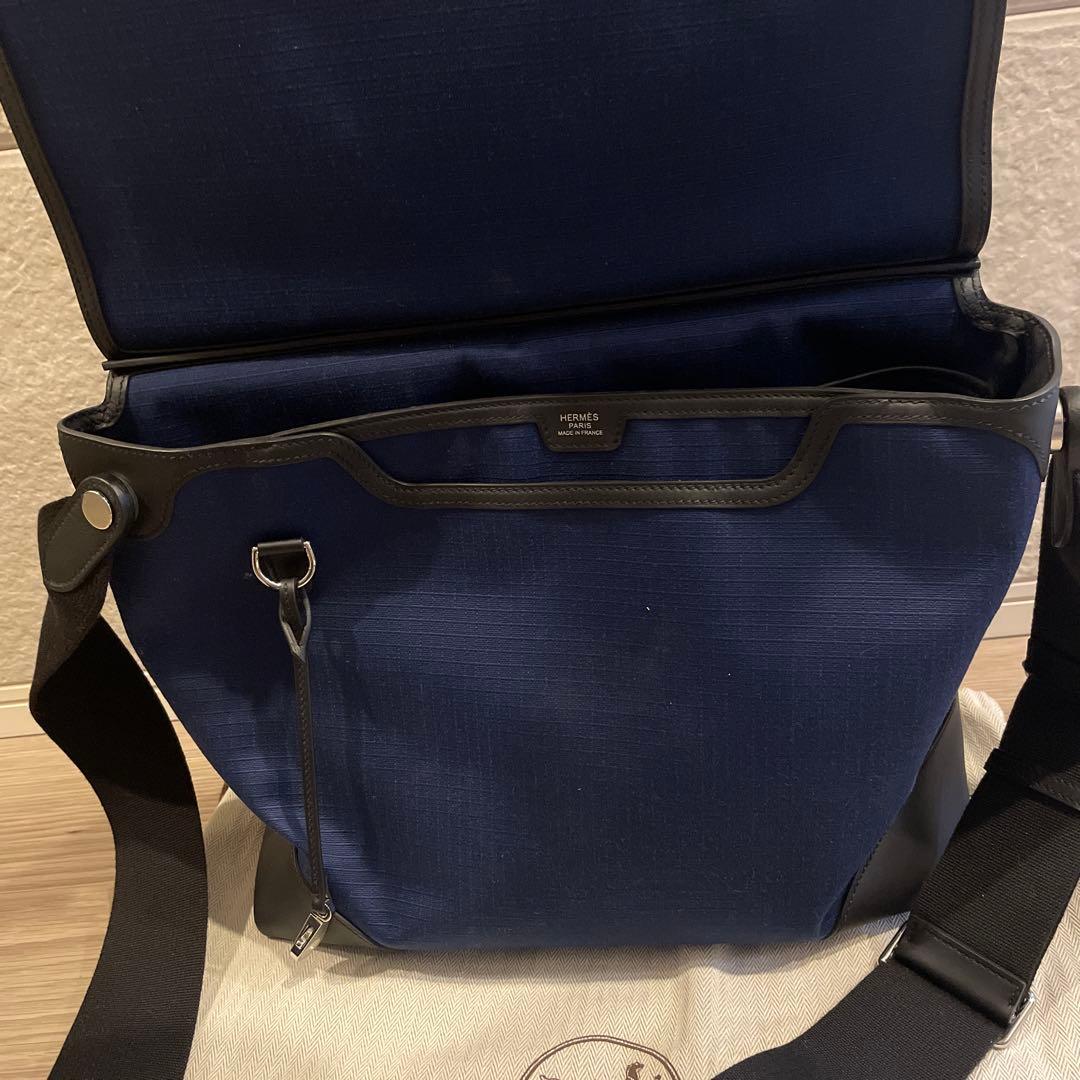 【極美品】エルメス　Allback メッセンジャーバッグ　ネイビー