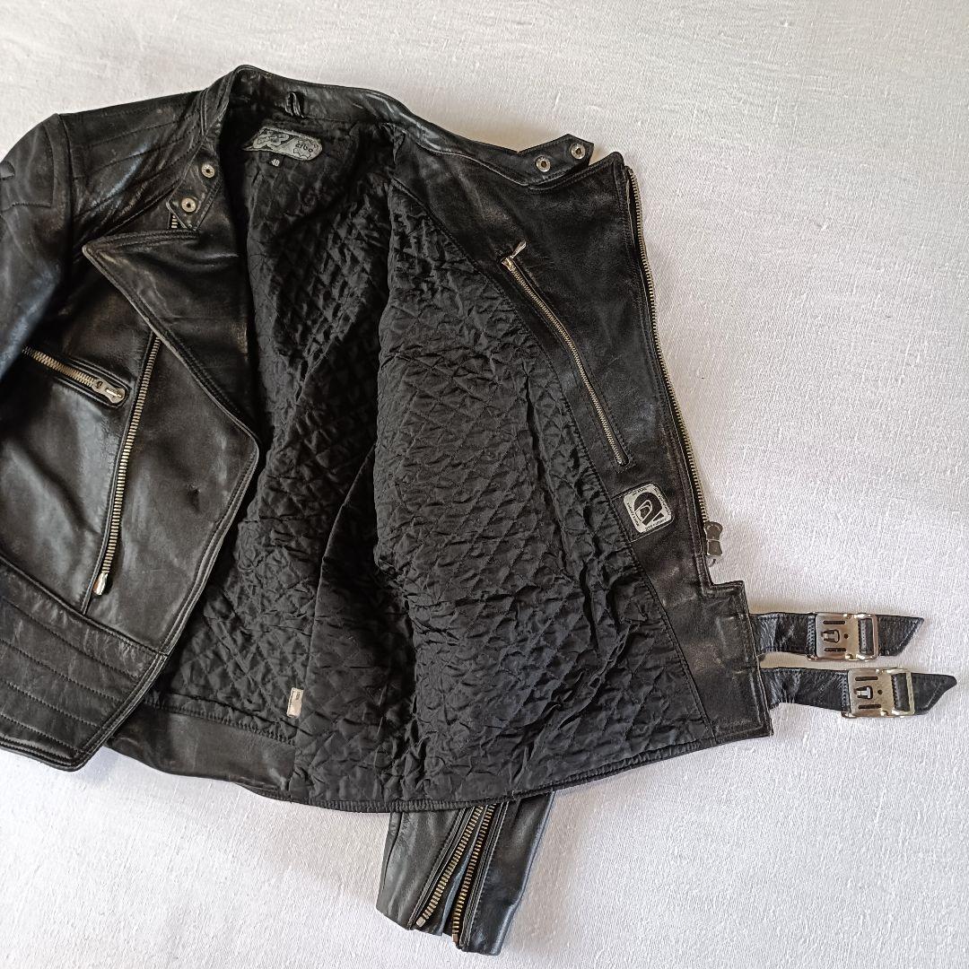70s ドイツ erbo レザー ダブルライダース ブラック