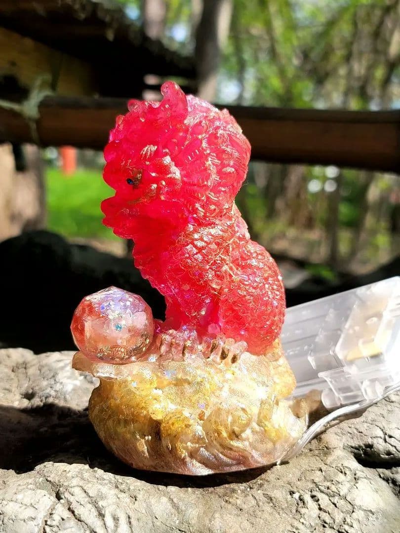 願掛け★金運と幸運の巡礼玉付きオルゴナイトライト