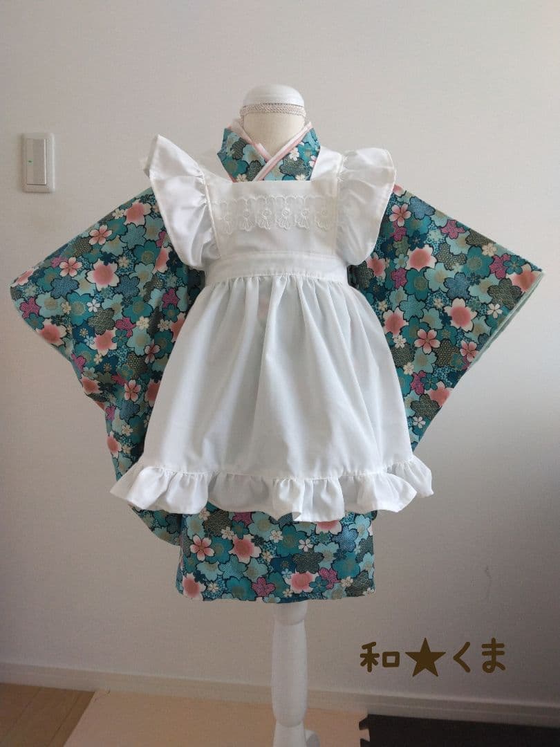 被布エプロン　さくらブルー