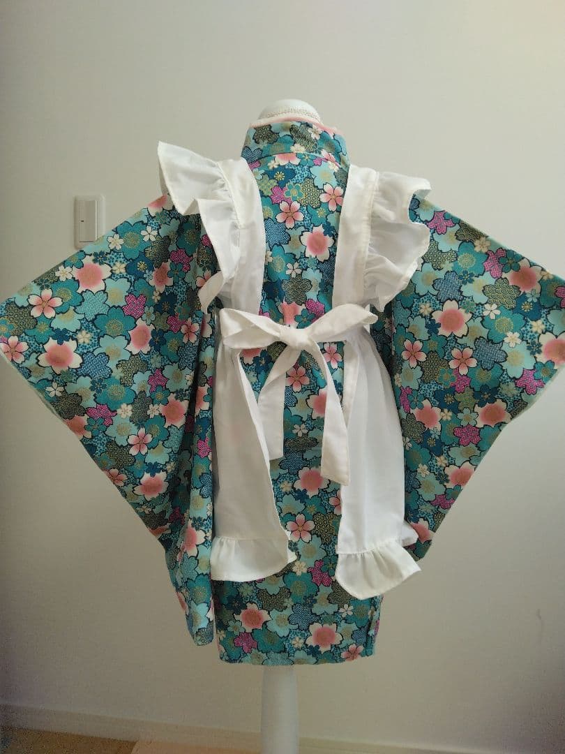 被布エプロン　さくらブルー