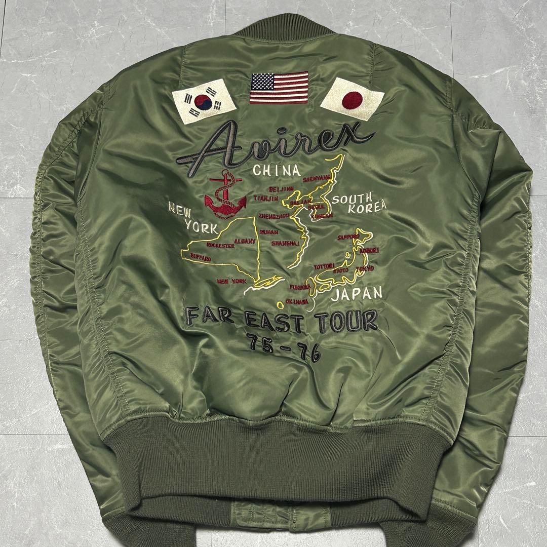 ☆希少☆新品級【AVIREX】MA-1 フライトジャケット 豪華刺繍 虎 龍