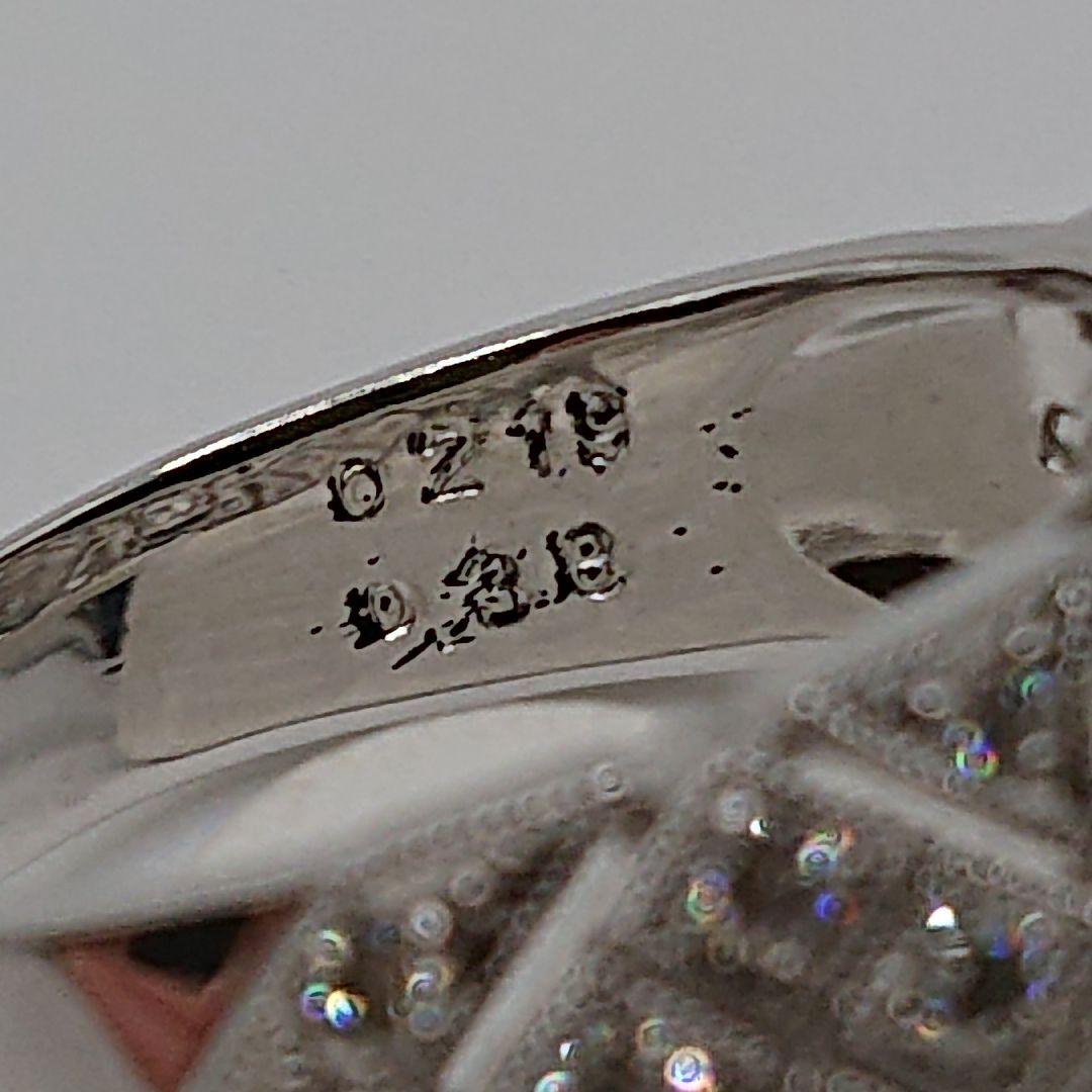 アンティーク風フラワーデザイン 天然ダイヤモンドリング Pt950