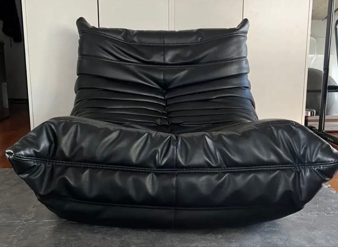 【正規品】リーンロゼ ligne rosetトーゴ　1人掛けソファ　ブラック