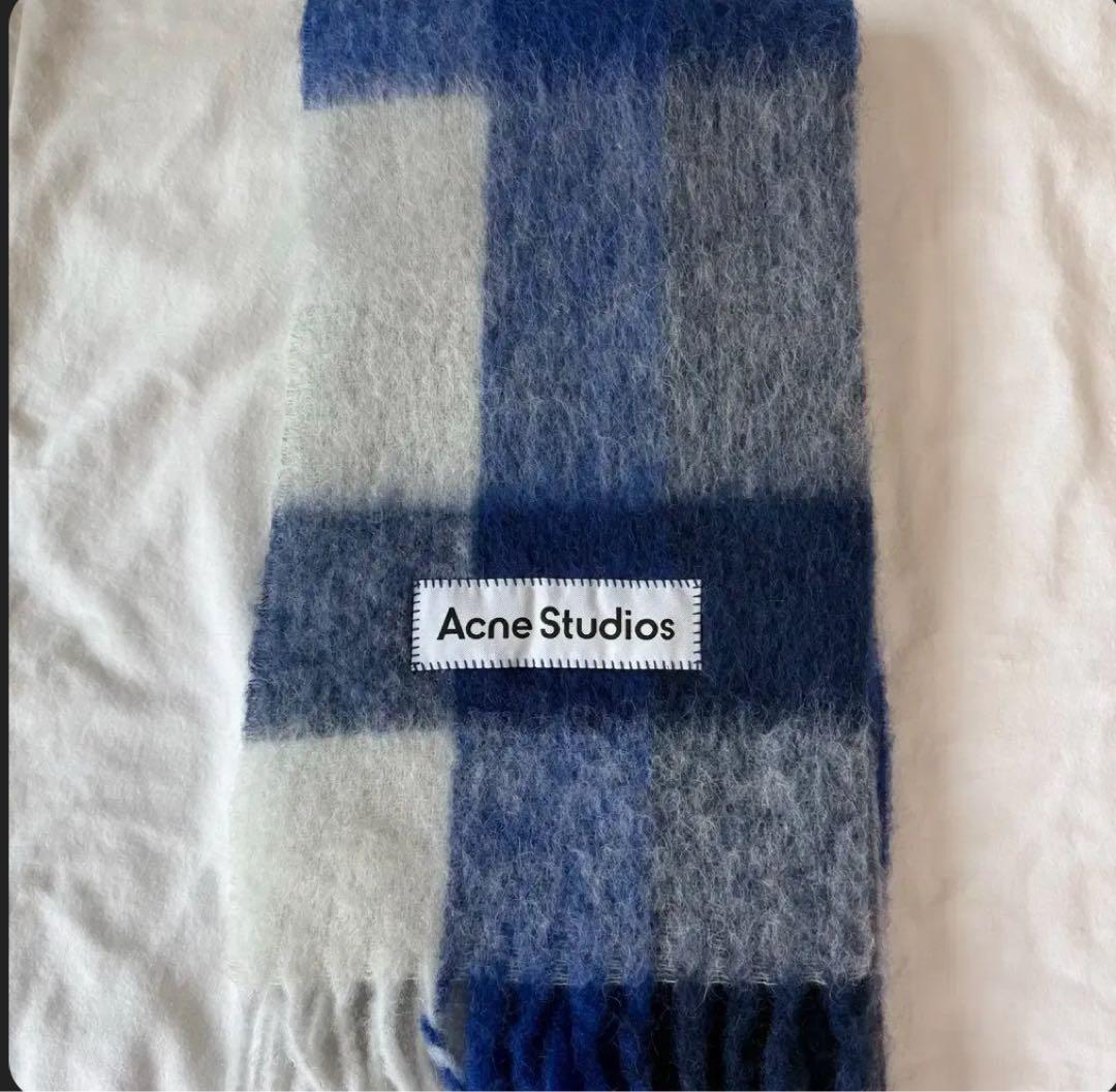 も*欄様 Acne Studios 青系マフラー ウール混合 約180cm