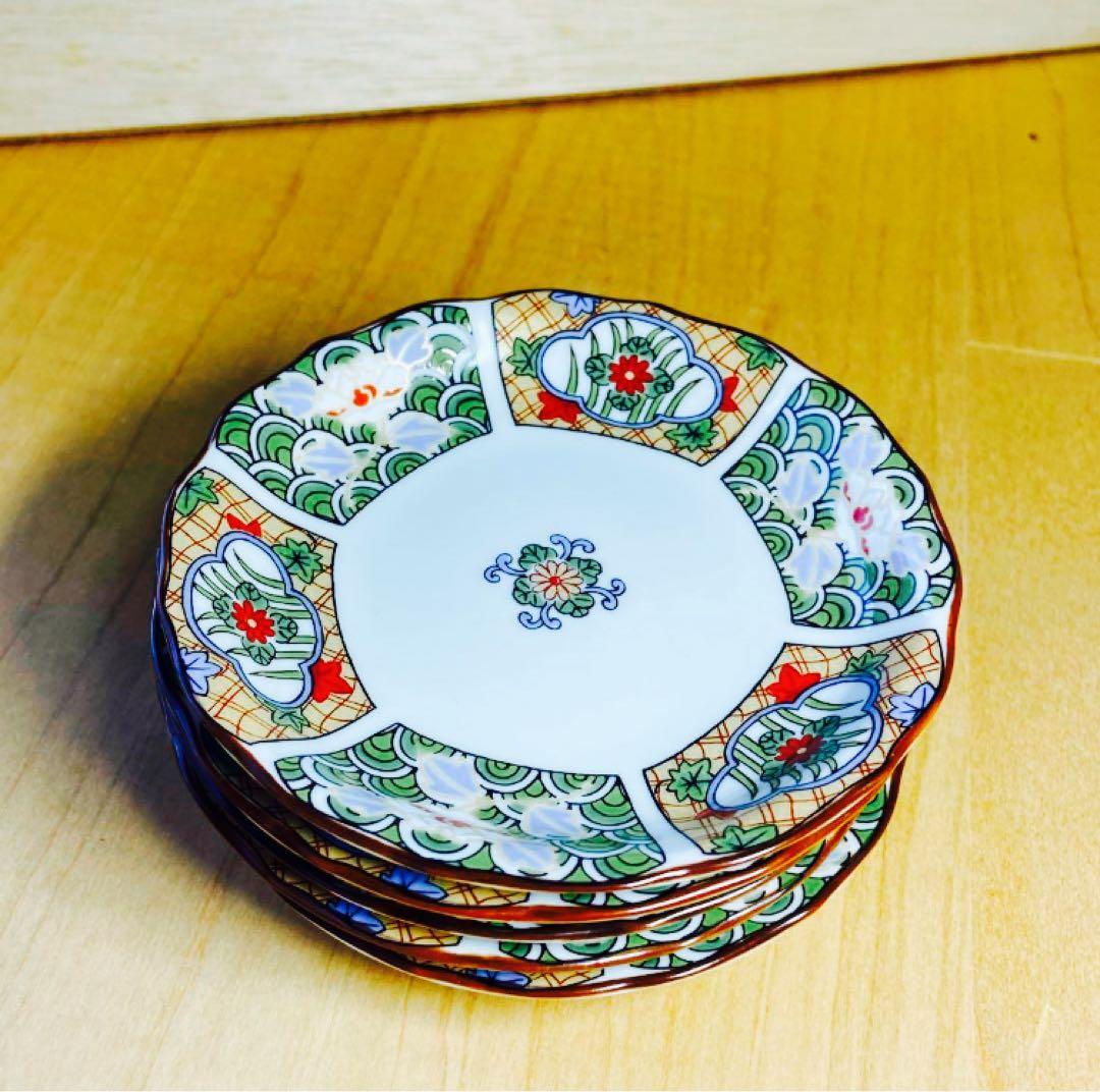 新品未使用・木箱入/佐藤走波 有田焼 華やか色絵 鉢5客＋皿5枚セット 年始め◎