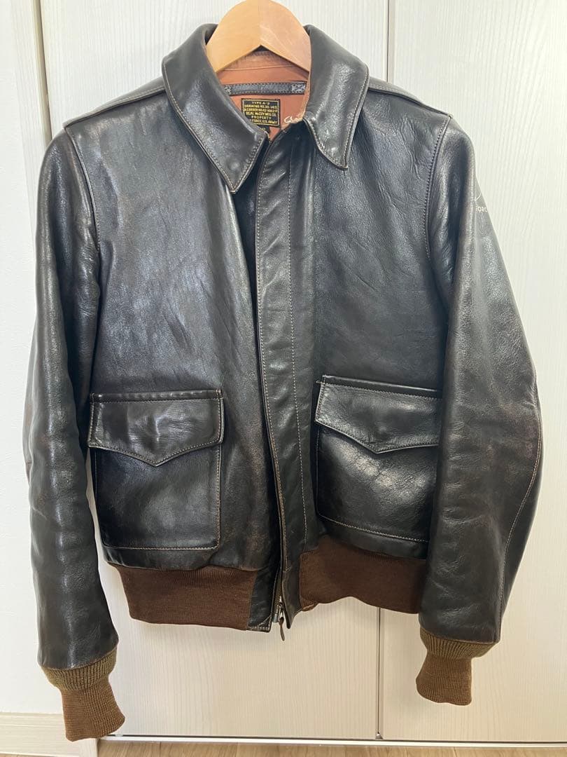 旧THE REAL McCOY'S TYPE A-2 レザージャケット 38