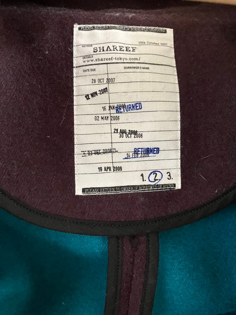 SHAREEF パープル ロングコート