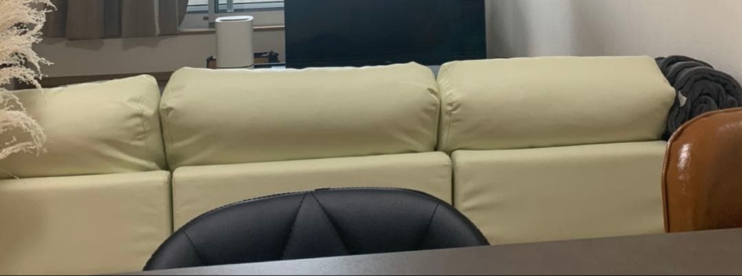 フロアソファ カウチソファー ソファ＆オットマンセット ハイタイプ 4P