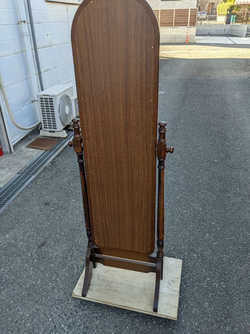 カリモク　アンティーク　ミラー　スタンドミラー