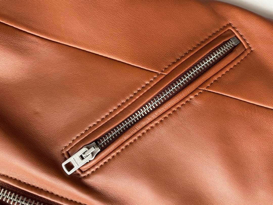 コーチ　COACH レザージャケット　ライダースジャケット　キャメル