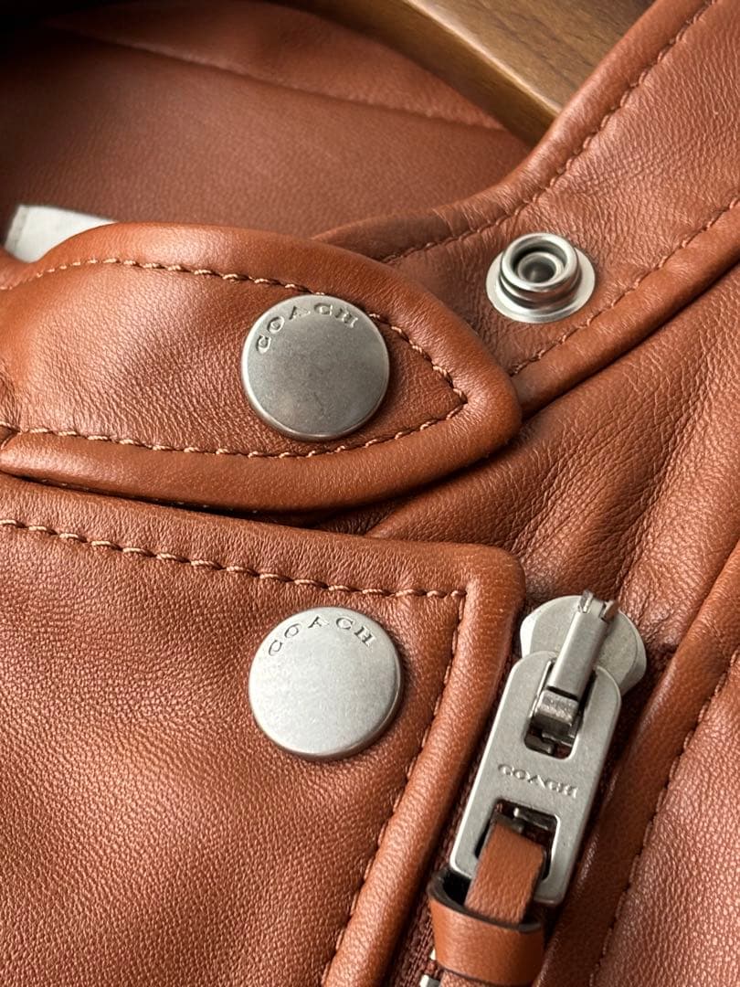 コーチ　COACH レザージャケット　ライダースジャケット　キャメル