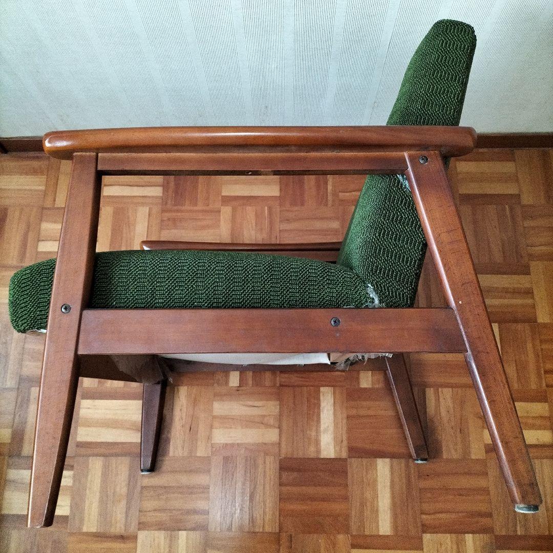 オールド　カリモク　Kチェア　グリーン