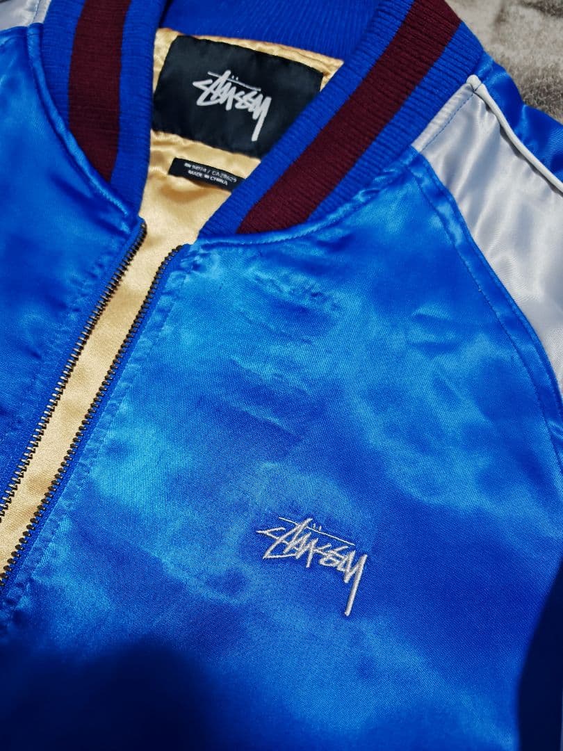 STUSSY Japan 虎 日本限定 スカジャン vintage サテン 青