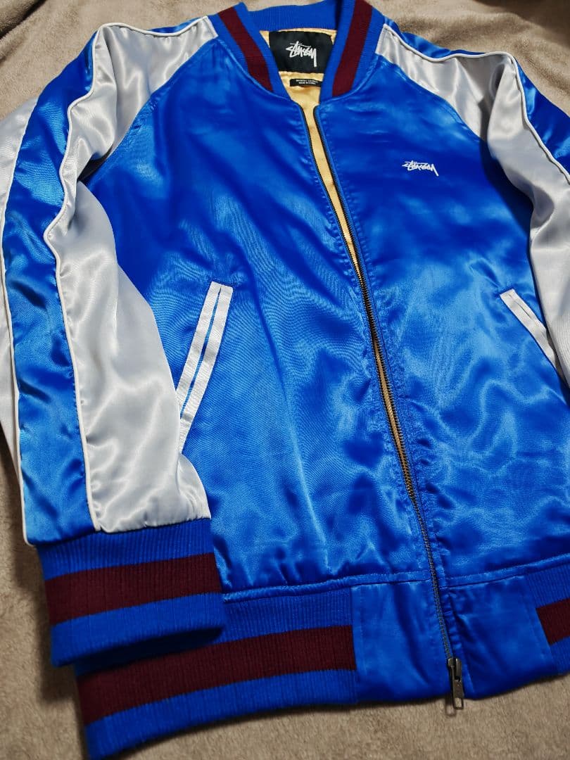 STUSSY Japan 虎 日本限定 スカジャン vintage サテン 青