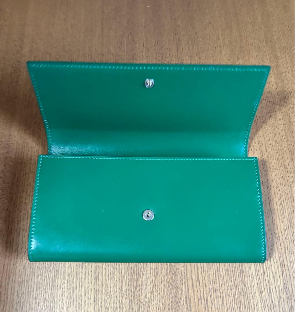 JIL SANDER グリーン 二つ折り財布 専用袋付き