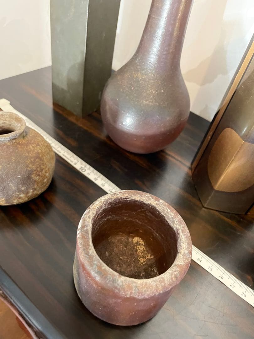 備前焼　鉄製　花瓶・花器6点セット
