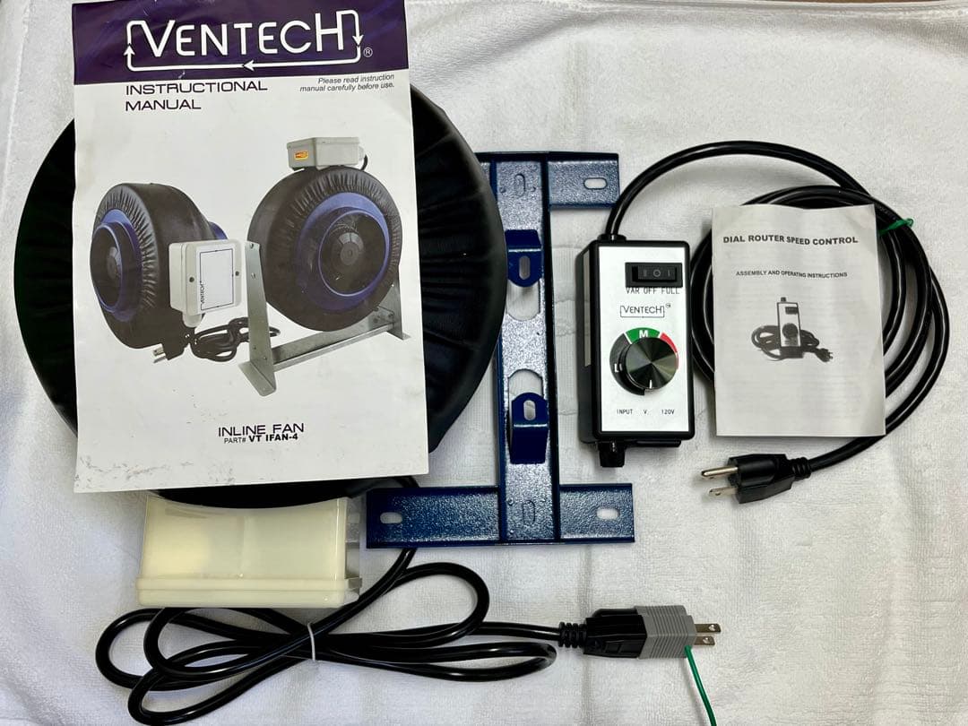 水耕栽培　換気扇　空調　排気送風機ファン　インラインファン　スピードコントローラ