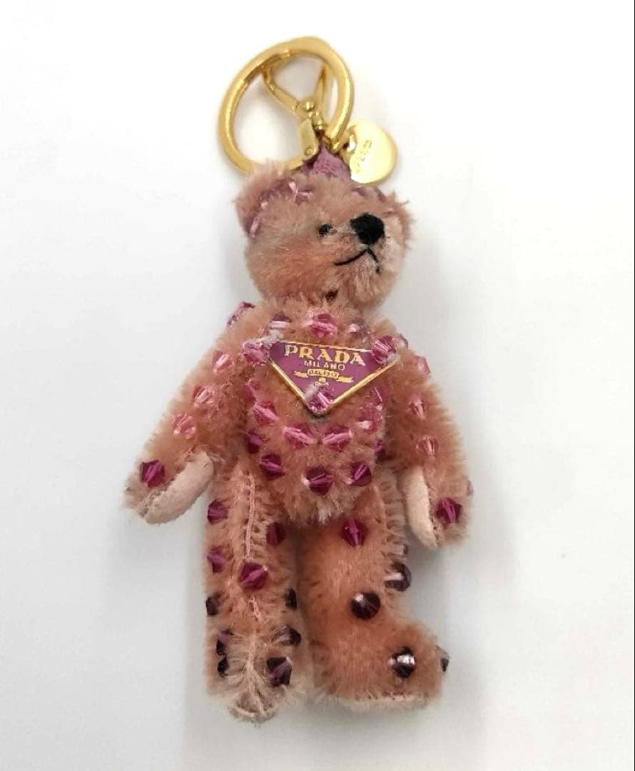 PRADA テディベア　キーホルダー ピンク　キーリング　希少