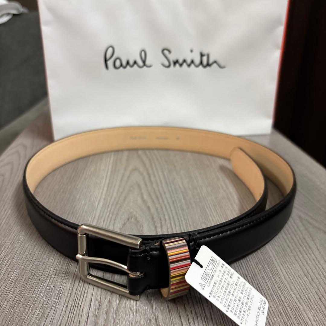 Paul Smith ブラック レザーベルト Mサイズ
