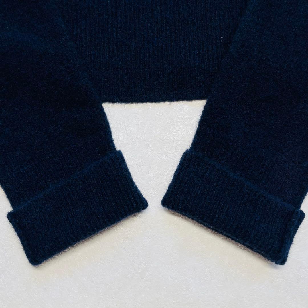 美品✴︎Blamink ヤク混 クルーネック ニット 38 ネイビー ブラミンク