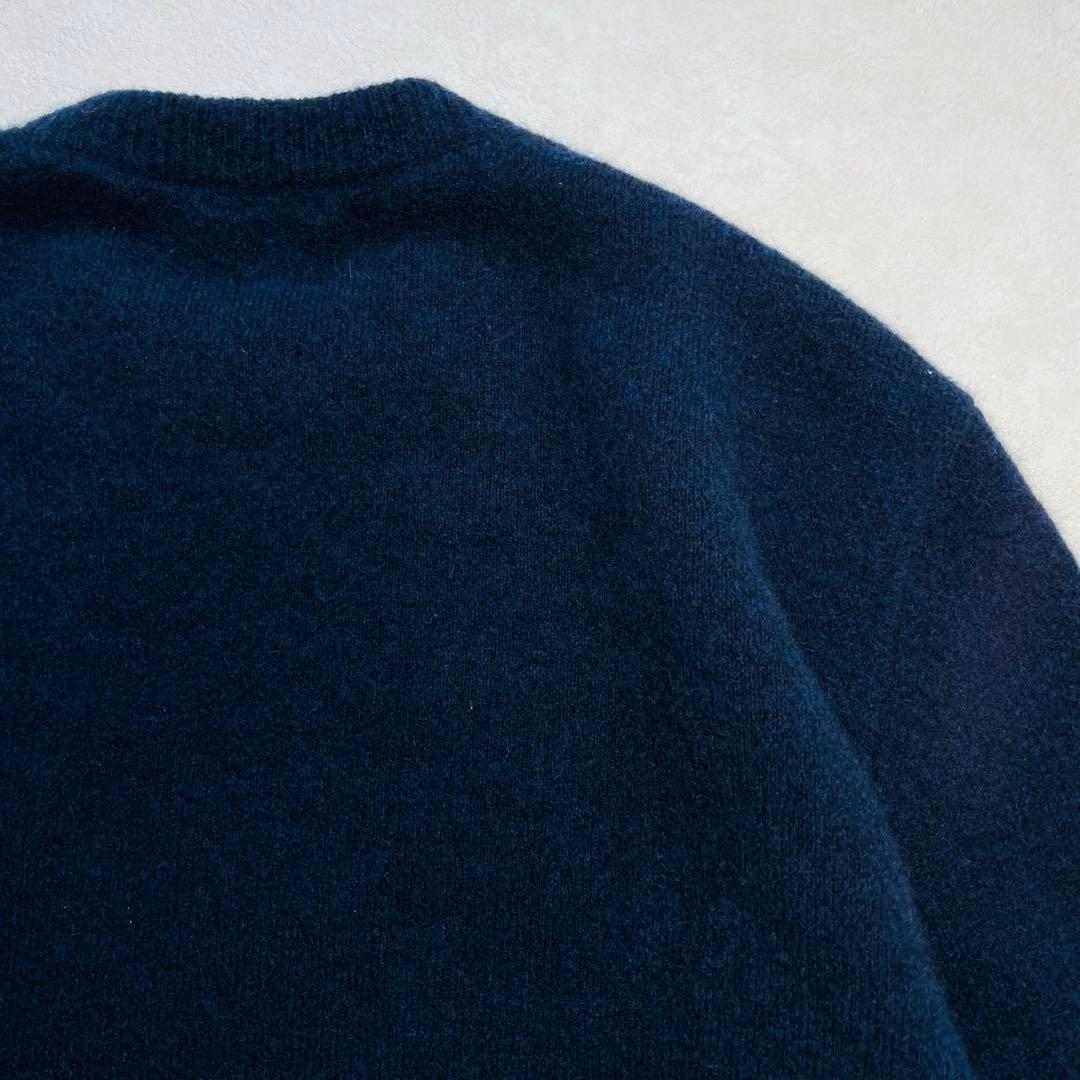 美品✴︎Blamink ヤク混 クルーネック ニット 38 ネイビー ブラミンク
