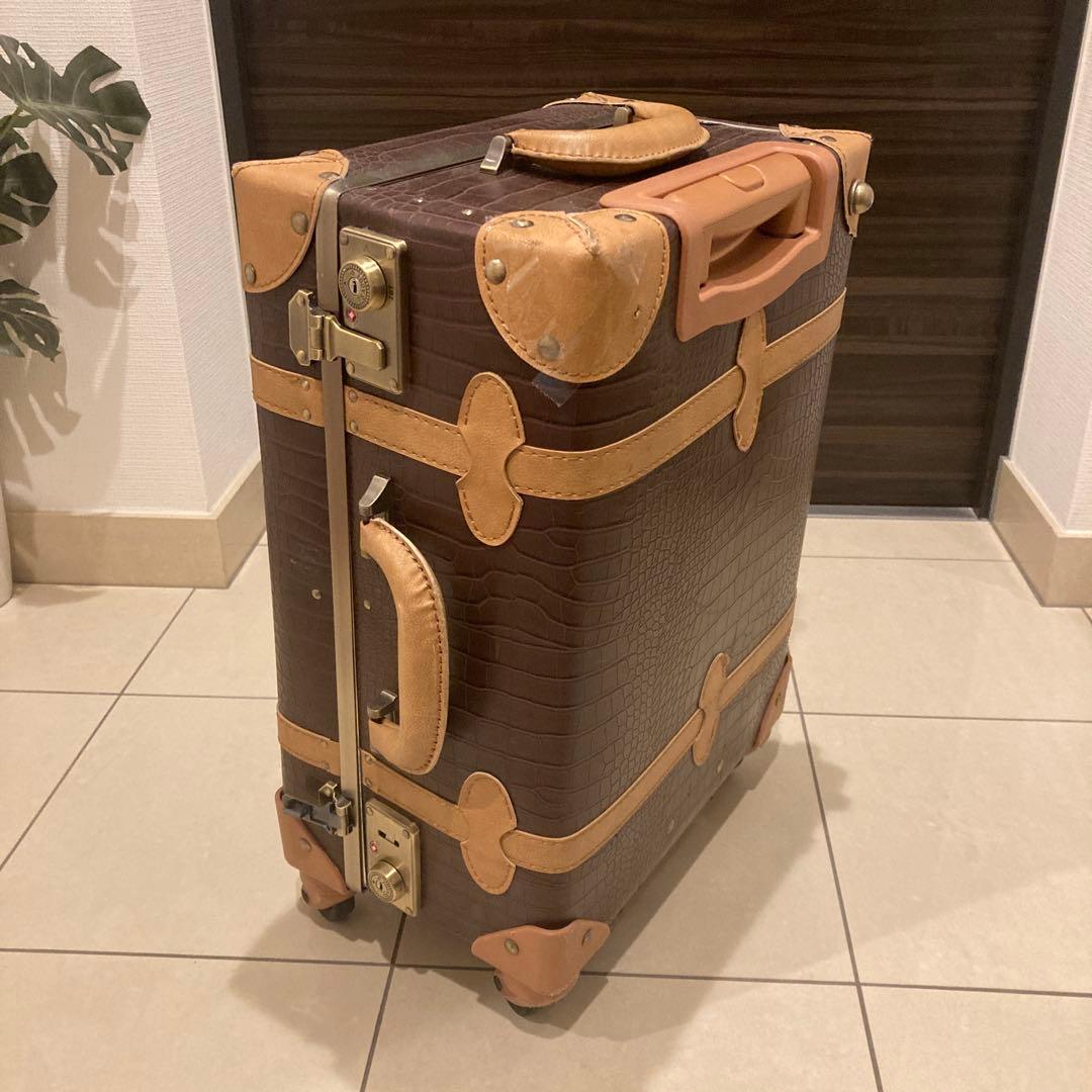 美品スーツケース　ブラウン合皮レザー