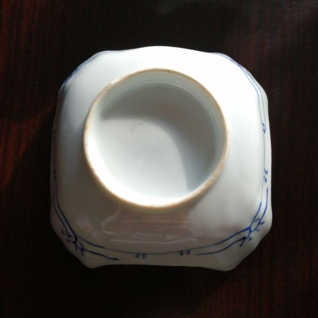 伊万里　染付四方向付　12客　10.3cm　明治〜大正期