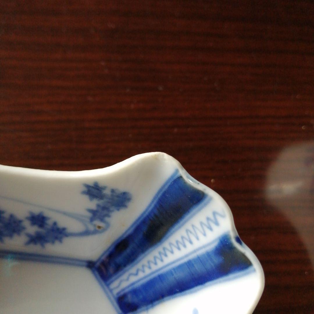 伊万里　染付四方向付　12客　10.3cm　明治〜大正期