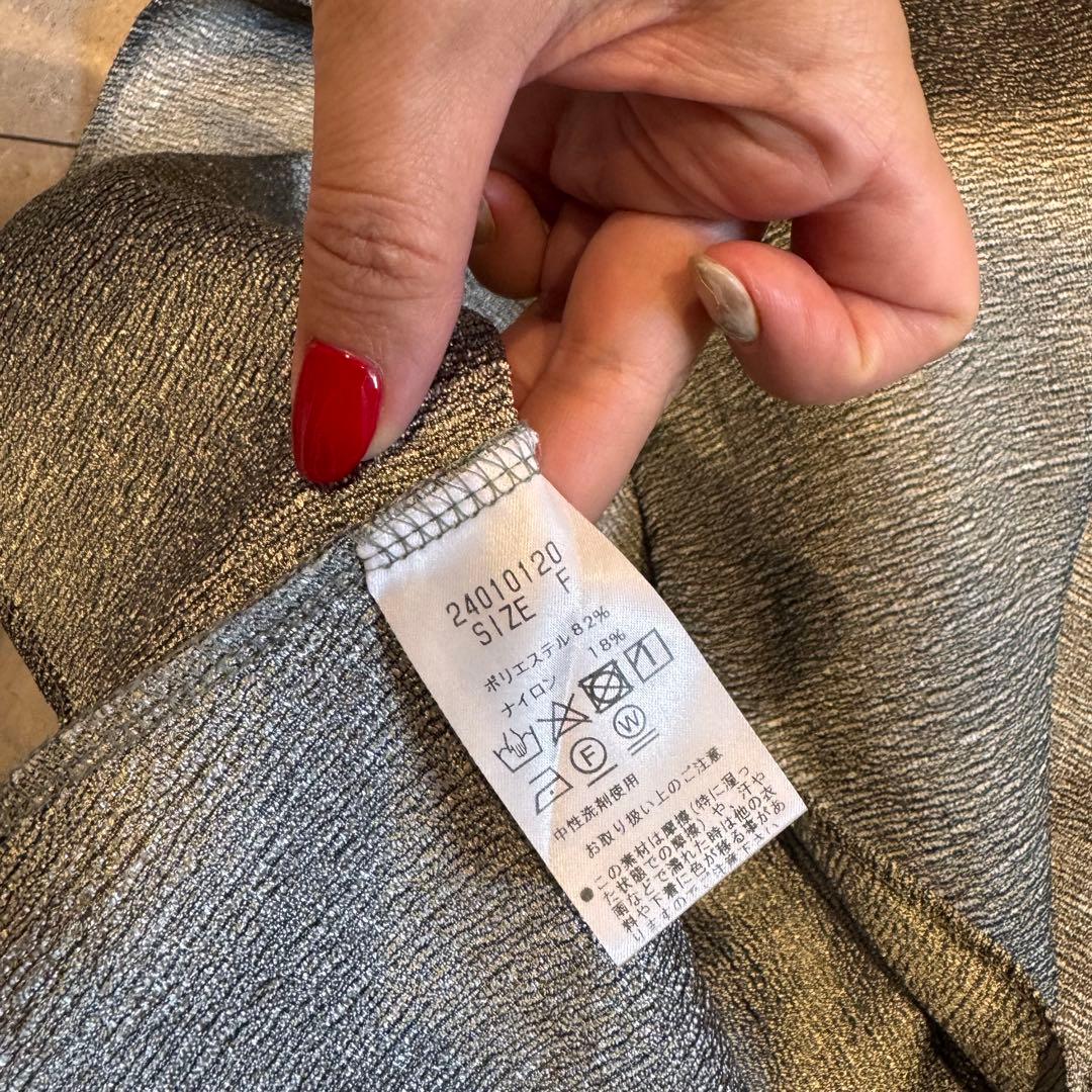 machatt メタリックパフスリーブブラウス