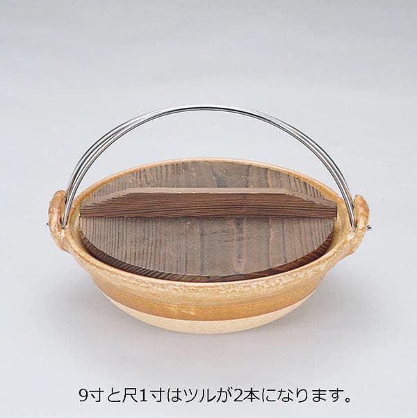 有田焼 土鍋 特大土鍋 尺1寸 33㎝ ツル付 木蓋付 安楽窯 業務用