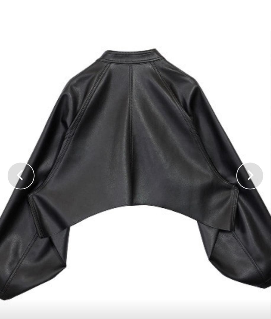 ジャケット・アウター ROUND SHORT SYNTHETIC LEATHER JACKET