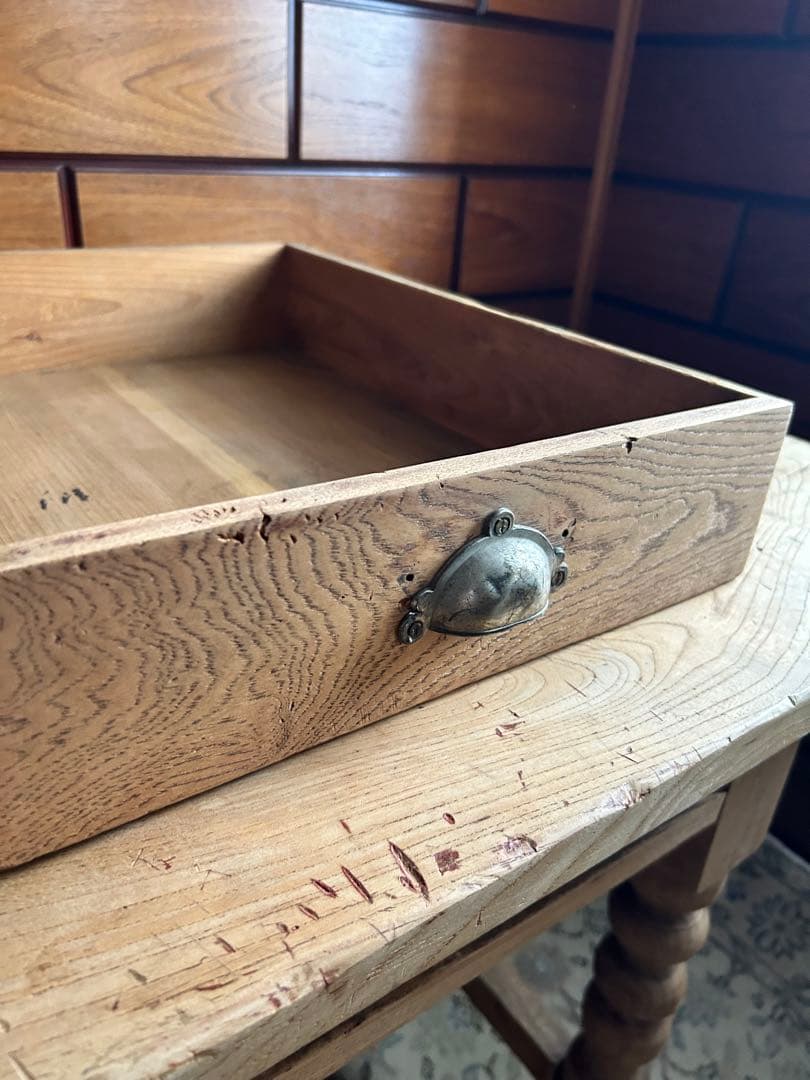 ろくろ脚テーブル　古家具　ビンテージ家具