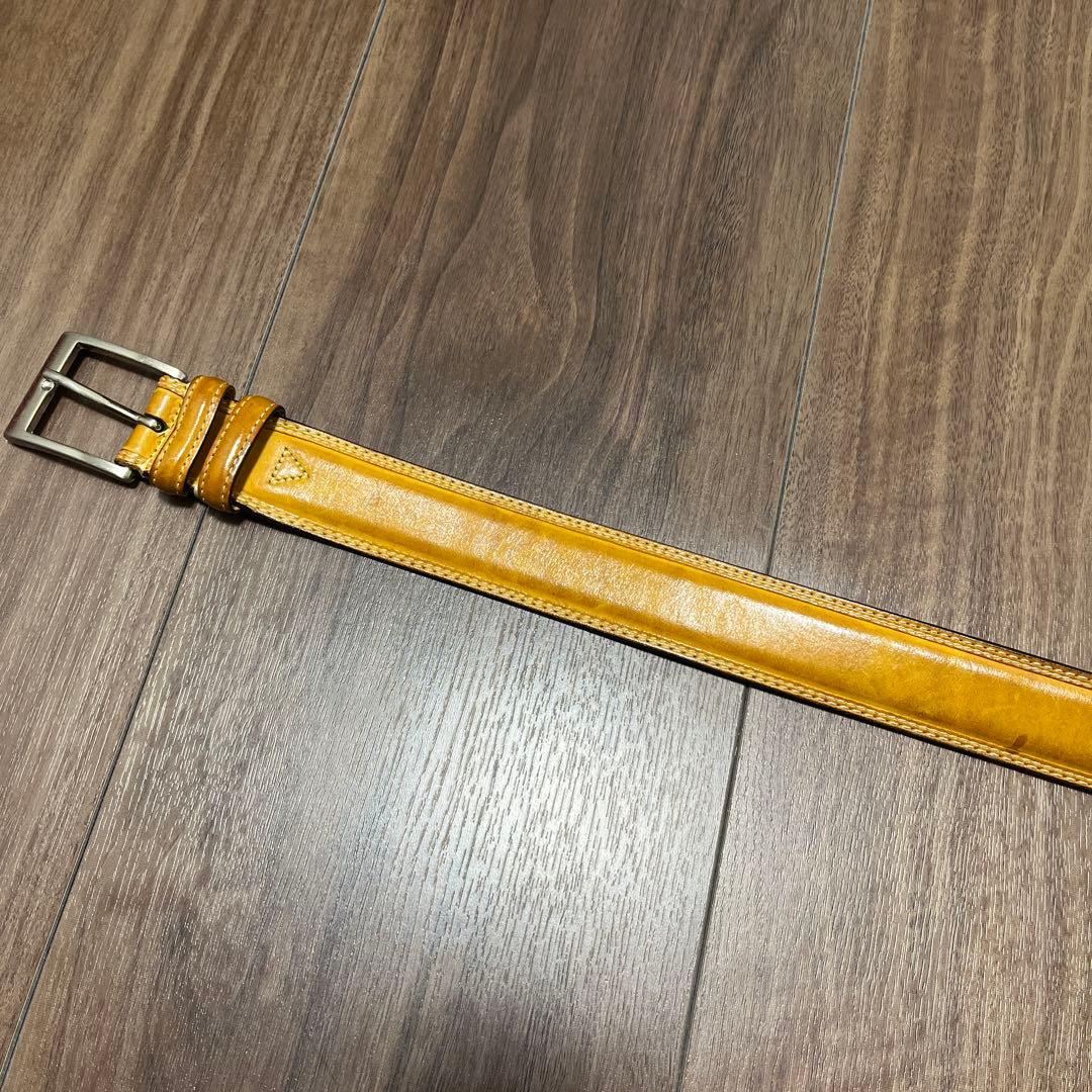 LEYVA イエロー hand made in spain レザーベルト 32
