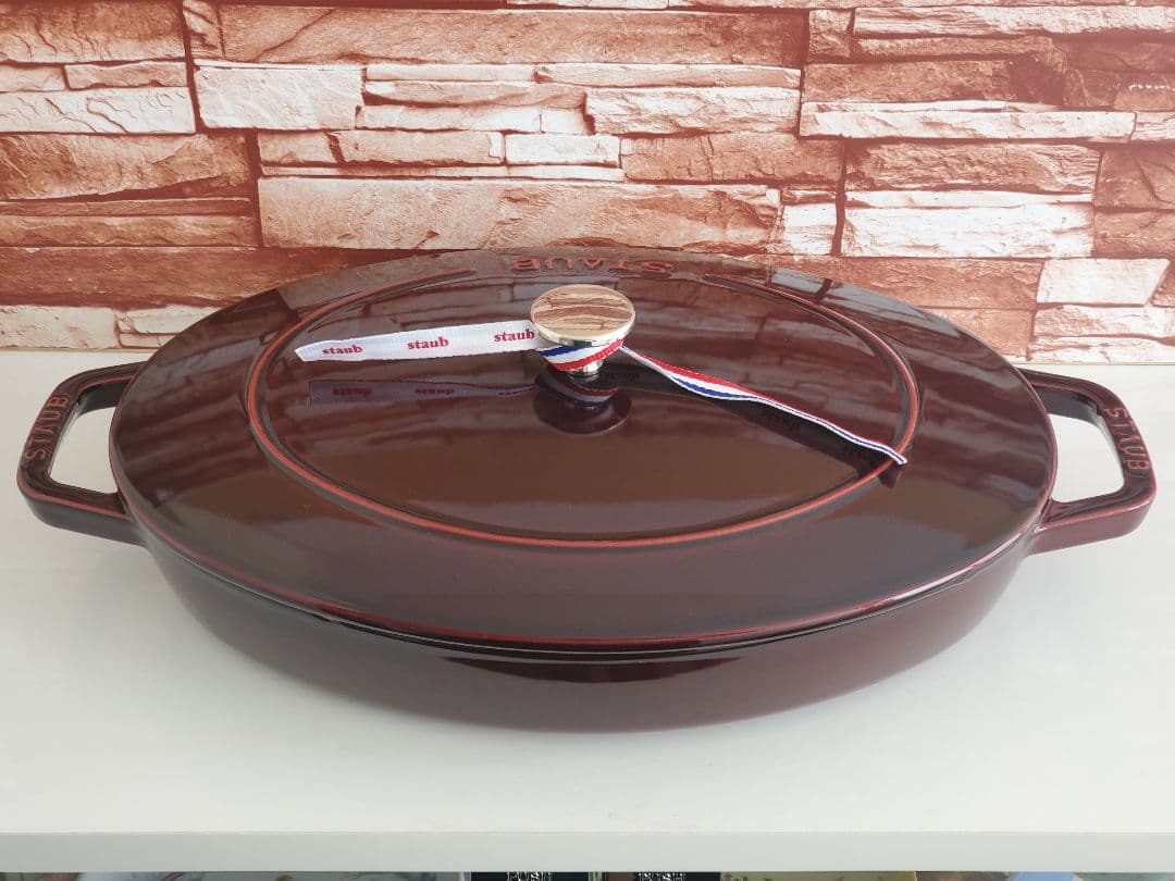 【極美品/週末価格】staub オーバル ホットプレート 33cm大型